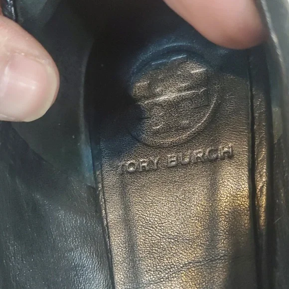 Tory Burch Black Leather Ballet Flats Size 8 Minimalist Preppy Office Attire - Picture 13 of 16